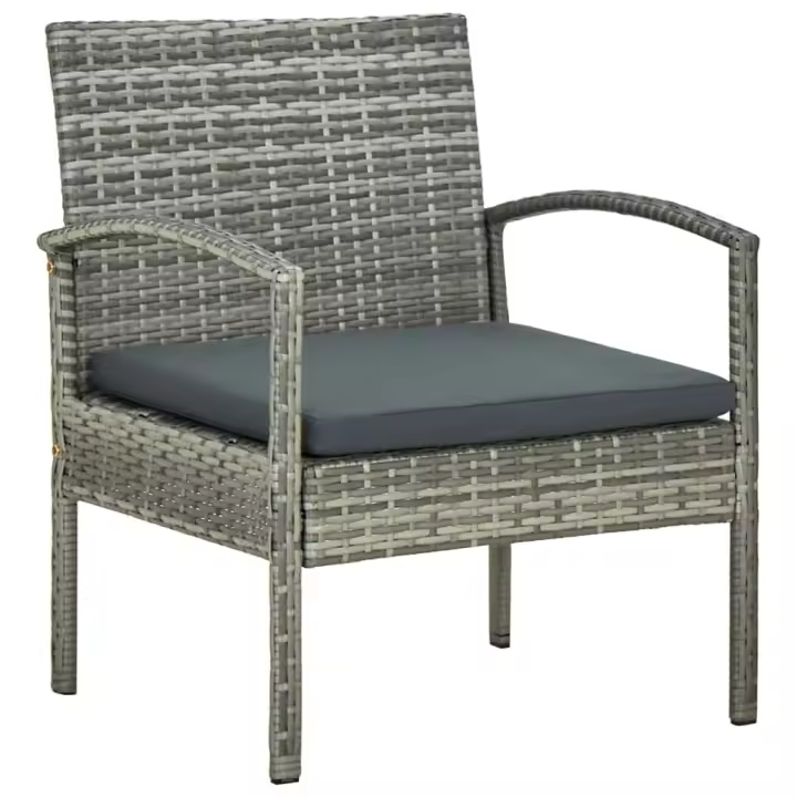 vidaXL Silla de jardín con cojín ratán sintético - 1