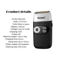 Afeitadora Eléctrica Kemei Para Hombres Recargable Barba Afeitadora Electrónica Flequillo Corte Flotante Barbero Trimmer De Cuidado Del Rostro Máquina De Afeitar - details 5