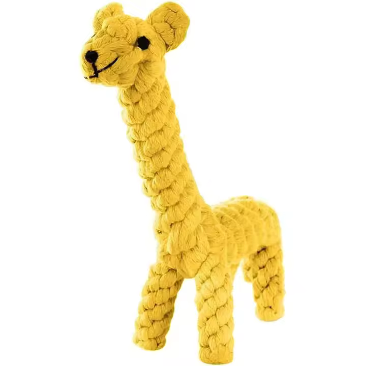 Juguetes para masticar para perros y cachorros, para evitar el aburrimiento, la dentición, el adiestramiento dental, con forma de pelota y nudo, para perros pequeños y medianos (jirafa) - 1