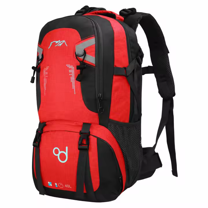 Ociodual Mochila Senderismo 40L Roja Ligera Impermeable Mochila Viaje Supervivencia Plegable Mochila Mujer Camping Mochila Hombre Trekking Montaña Mochilas Marcha Nórdica Deporte - 1
