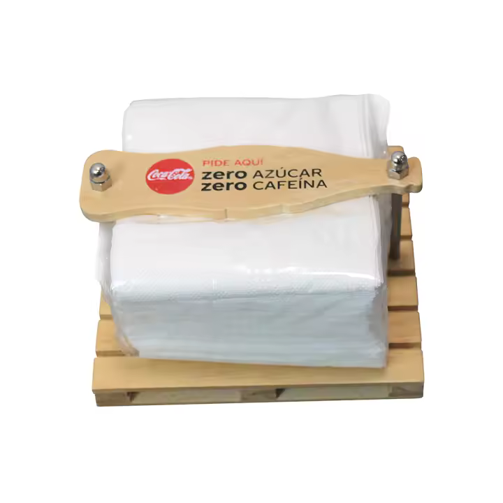 PACK X 6 UNIDADES SERVILLETERO COCA COLA FORMA MINI PALET - Madera Natural 12x13x8cm - 1