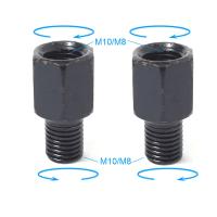 Adaptadores De Espejo Para Motocicleta 1 Pares Negro Conversión De Espejos Traseros Tornillos M10 10MM M8 8MM Hora Anti-hora Izquierda Derecha Material De Aleación - details 0