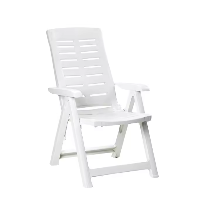 SILLA PLEGABLE. COLOR: BLANCO 60x61x109cm MODELO: MULTIPOSICIONNES PROGARDEN. - 1