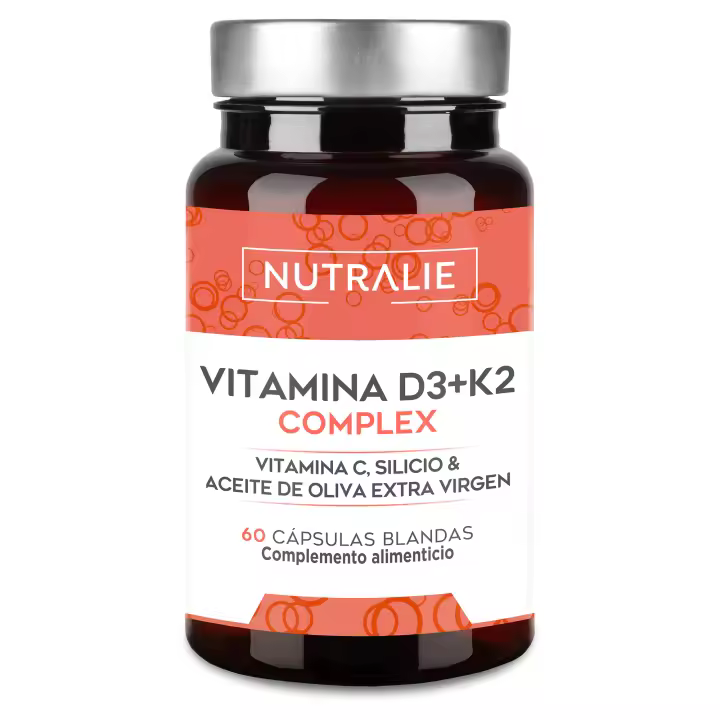 Vitamina D3 y K2 10000 UI - Vitamina D Alta Dosis  Sistema Inmunitario Huesos Músculos  D3 K2 MK7 Natural con Vitamina C y Aceite de Oliva Virgen Extra  60 Cápsulas Veganas Nutralie - 1