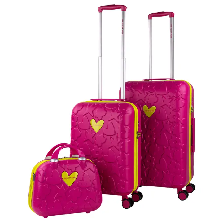Juego de Maletas Agatha Iconic Rosa Fucsia - Diseño Troquelado, RPO Resistente, Candado TSA y Ruedas 360° - Agatha Ruiz de la Prada - 1