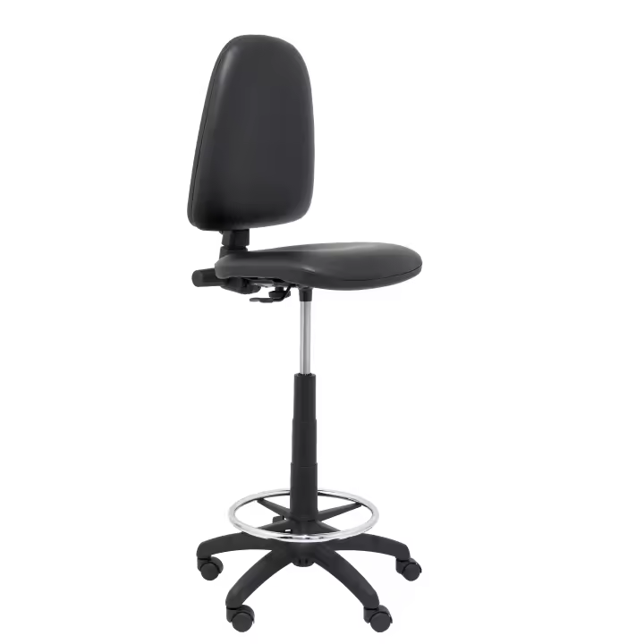 Piqueras Y Crespo Taburete Ergonómico Regulable en Altura con Aro Reposapiés Cromado - 1