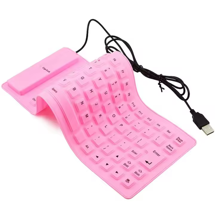 Teclado plegable de silicona de 85 teclas para PC, Notebook, tableta, portátil, Flexible, con cable, Mini USB, resistente al agua - 1