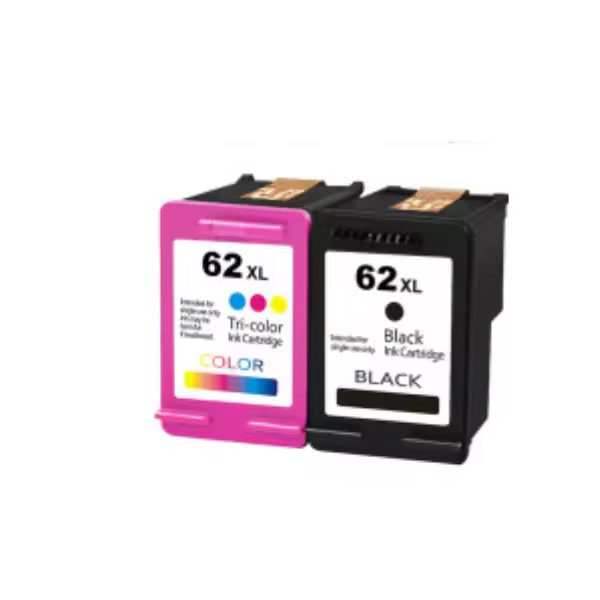 cartucho de tinta hp 62 xl negro y tricolor de alta capacidad y rendimiento (paquete de dos) - 1