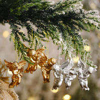 6 PCS Adornos De Ángel Para Decoración De Árbol De Navidad Colgantes En Oro Y Plata Estatuillas De Ángel Para Adornar El Árbol De Navidad - details 3