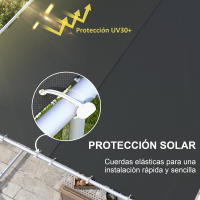Outsunny Pérgola 3x3 m Cenador de Jardín con Ruedas Protección UV 30+ Impermeable Sacos de Arena y Marco de Acero para Patio Terraza Balcón - details 4