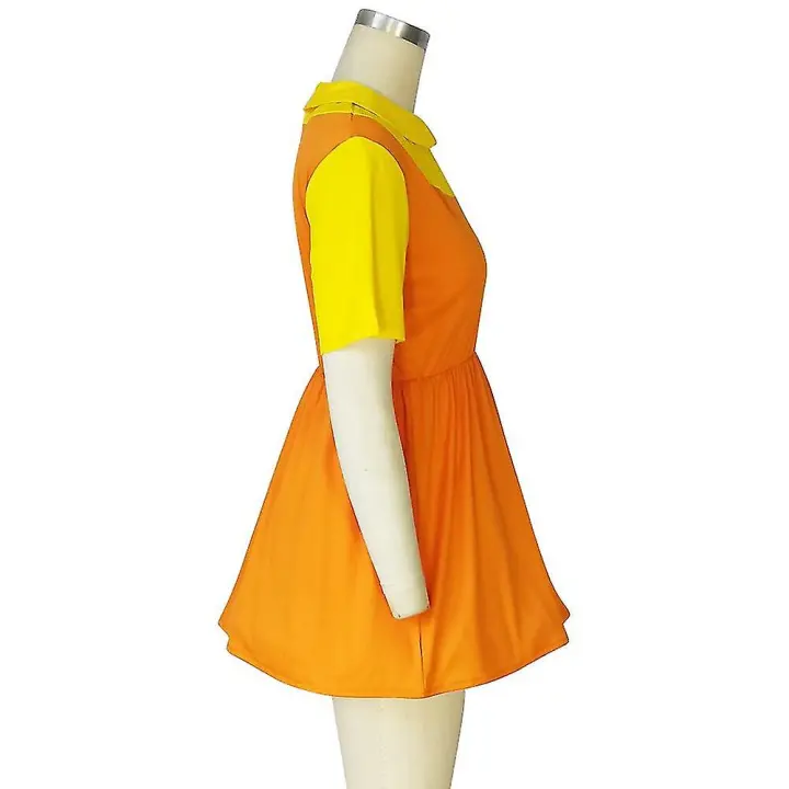 Calamar juego Robot muñeca chica traje para niños Juego rojo luz verde luz amarilla Cosplay Lisa Halloween vestir mujeres - 1