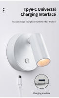 2Pcs Luz De Pared LED Recargable Por USB Magnética Sin Cable Para Dormitorio Lámpara De Lectura Sin Perforar Moderna Y Ergonómica Para Habitación Estudio Baño - details 9