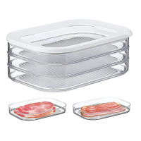 Contenedor De Alimentos Para Refrigéerador Sscehopp Stackable Meal Prep Caja De Almacenamiento Con Tapa Para Bacon Y Carne Para Sandwiches - details 0