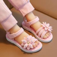 Sandalias De Tobillo Abierto Para Niñas Con Decoración De Flor En Color Sólido Transpirables Y Ligeras Para Uso Interior Exterior Playa - details 9