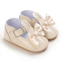 Zapatos De Princesa Para Bebé Niña En Lace Blanca Mocasines Con Lazo Y Borde Antideslizante De Goma Primera Calzado Para Caminar - details 97