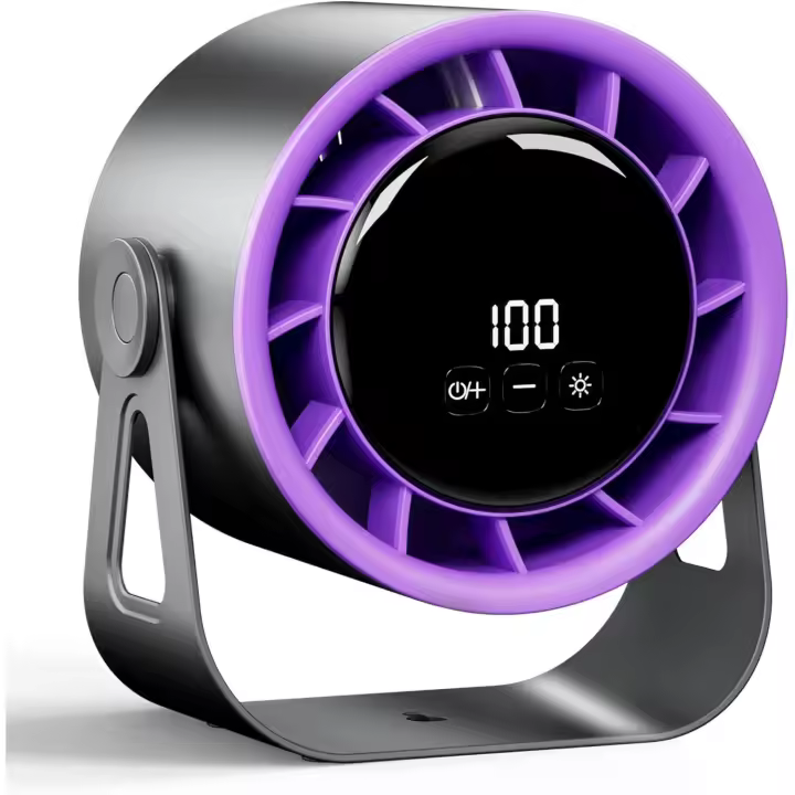 Ventilador de mesa inalámbrico, potente, recargable por USB, 4 velocidades, rotación de 360°, pequeño ventilador portátil - 1