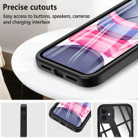 Funda De 360 Grados Para iPhone 15 14 13 12 11 pro Max 14 plus XS MAX XR Transparente Cubierta Completa Rugged Con Protector De Pantalla Integrado - details 4