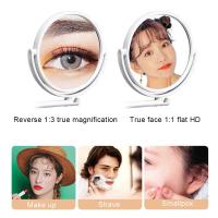 Espejo De Maquillaje Plegable Y Giratorio De 360° Instalación Sin Lijar Redondo Para Afeitar HD Accesorios De Baño - details 3