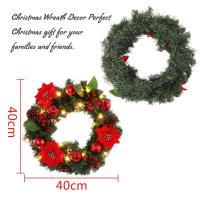 Corona De Navidad Para Puerta De Entrada Dorada Decoración De Pared Y Puerta De Año Nuevo 2024 Guirnalda De Ornamento Navidad 2025 - details 13