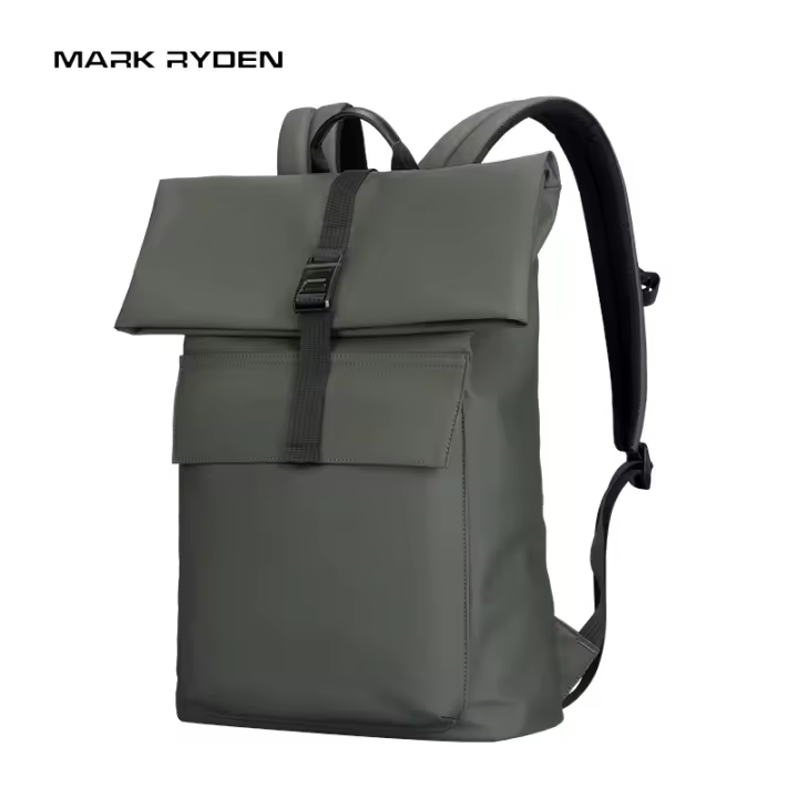 Bolso De Computadora Roll Top MarkRyden Para Hombres Y Mujeres Impermeable Con Capacidad Para Portátil De 15.6 Pulgadas Negro Azul Rojo Verde Estilo De Negocios Casual - 1