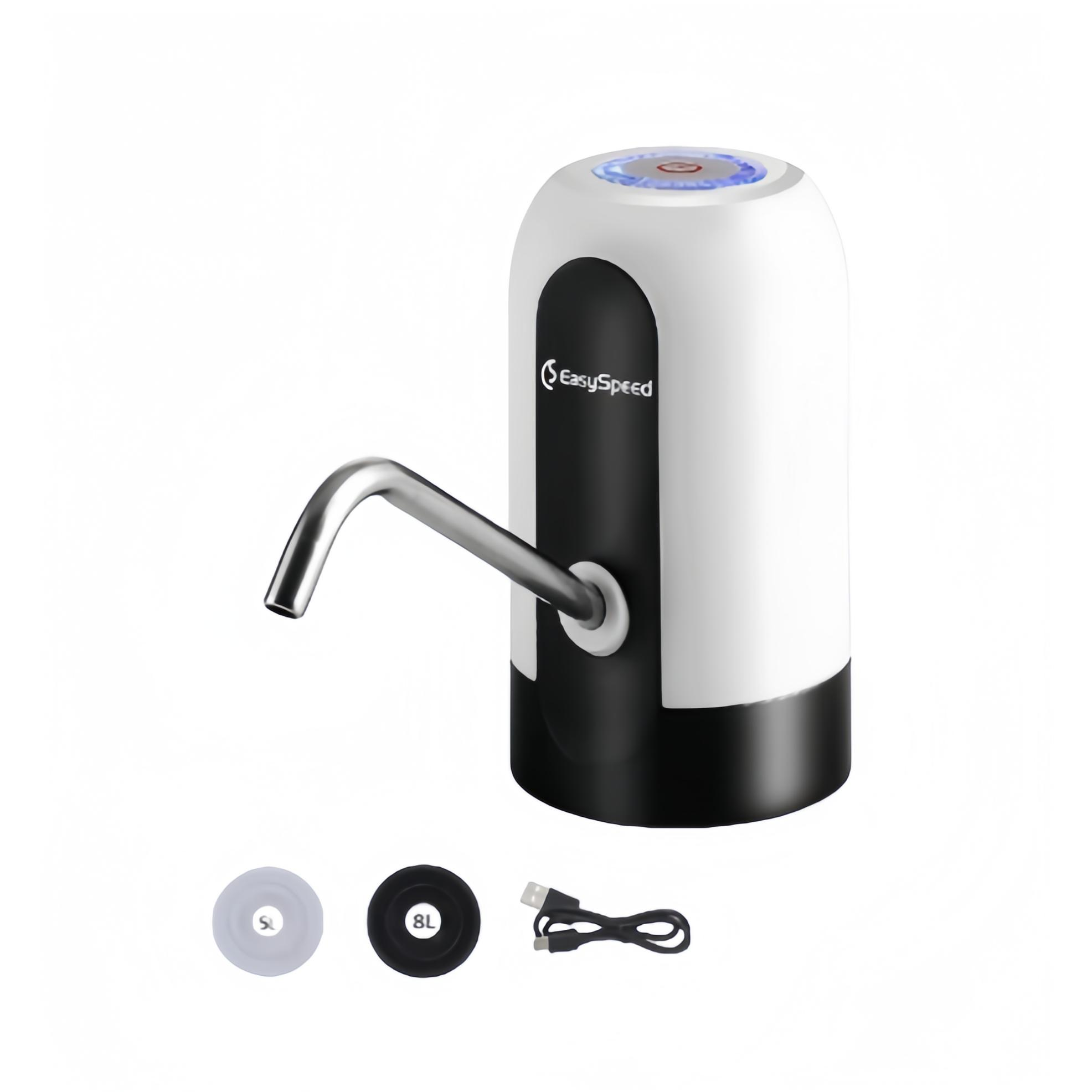 Dispensador de Agua Eléctrico USB-C ,Bomba Recargable 1200mAh con 2 Adaptadores para Garrafas y Botellas de 3,5 a 18,9L , Ideal para Hogar, Oficina y Camping Dispensador de Agua Eléctrico USB-C Recargable - Compacto, Portátil y Fácil de Usar