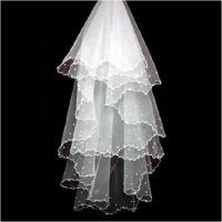 Velo De Boda De 1 Capa Para Cintura Largo Con Borlas Vela Corta De Tules Accesorio De Peluca Para Novia VINOPROM Polyester - details 1