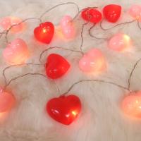 Cadena De Luz Roja Y Rosa Con 20 LED Para Decoración De Bodas Cumpleaños Y Habitación Atmosfera Pequeña Noche Luz Caliente - details 1