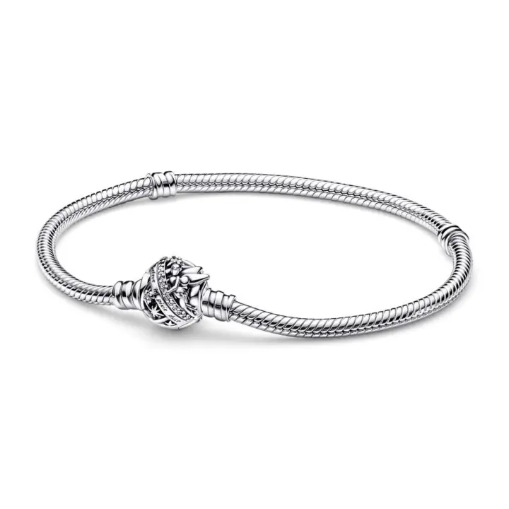 592548C01 - Pulsera Pandora Moments en plata de ley Cadena de Serpiente con Cierre Campanilla de Disney  592548C01  Silver PANDORA - 1
