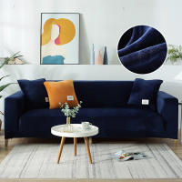 Cubierta De Sofá De Terciopelo Para Sala De Estar Color Gris Estirable Sólido Cubierta De Sofá Conjunto Funda Para Asiento Y Cojín 1PC - details 13