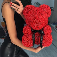 Oso De Rosas Eternales Romántico Para Día De San Valentín Regalo Creativo Para Navidad Decoración De Flores Para Bodas Y Aniversarios - details 7