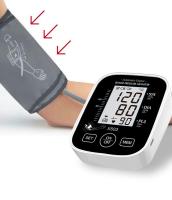 Tensiómetro de Brazo digital, Medida precise de la presión arterial y El Pulso, Detector Electrónico de frecuencia tarjeta con brazalete 22-36cm,2X99 Memory Adecuado para uso doméstico: USB o Katería enchufable(Blanco) - details 9