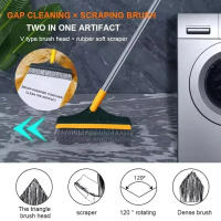Cepillo De Piso Para Baño Con Mango Largo Limpieza De Azulejos Y Paredes Cepillo De Juntas Resistentes Al Aire Humido - details 4
