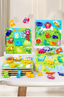 Puzzle 3D Para Niños Animal Marítimo Y Frutas Juguete Educativo DIY De Madera Divertido Regalo De Cumpleaños Aprendizaje Preescolar - details 3