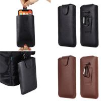 Funda De Teléfono De Cuero Ultrafina Universal Para Hombres Mochila De Cintura Para Smartphones De 4.7-5.2 Pulgadas Compatible Con iPhone Samsung Huawei Xiaomi LG - details 0
