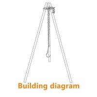 Juego De Soporte De Barbacoa Portátil Desmontable Triángulo De Acero Inoxidable Para Camping Y Campfire Con Tripie De Colgante - details 3