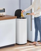 Cubo de Basura Automático de 50L con Sensor de Movimiento - Eliminación de Olores con Ozono, Indicador Luminoso Multicolor, Tapa de Acero Inoxidable - details 1