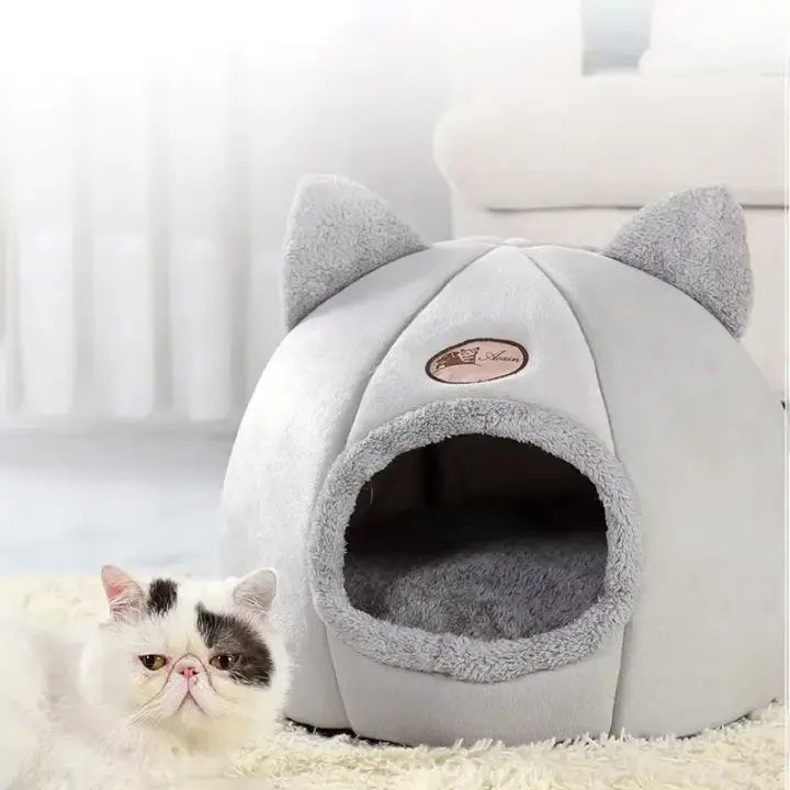 Nueva Casa De Descanso Profundo Para Gatos Y Perros Pequeños En Invierno Almohadilla Cómoda Cueva De Peluche Para Mascotas Interna - 1