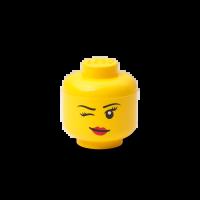 Mini cabeza LEGO - Almacenamiento de piezas - 12 cm - Divertido y práctico - Color Amarillo - details 0