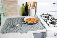 Estera de Drenaje de Pendiente de silicona para Cocina, Estera de secado de platos, Foreign antideslizante con revestitiento de Cocina - details 1
