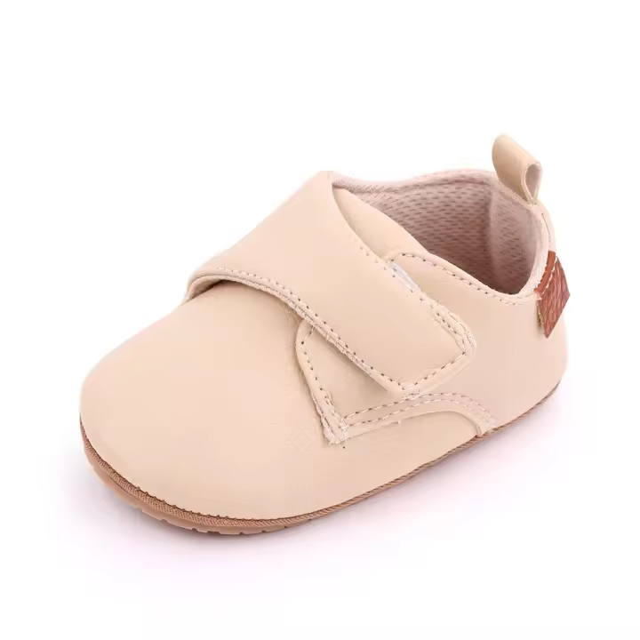 Zapatillas De Cuero Para Bebé Recién Nacido Niño Y Niña Antideslizantes Primera Caminata Infantil Moccasins Con Suela De Goma Clásica Para Andar - 1