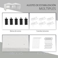 Outsunny Carpa Plegable 6x3 m con Paredes Laterales Carpa para Fiestas Altura Ajustable con Bolsa de Transporte Ruedas y 5 Bolsas de Arena para Exterior Jardín Patio - details 5