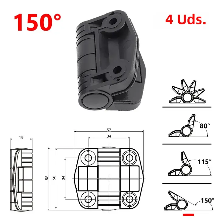 QD 4PCS Abrazadera De Torque Ajustable De Nylon Para Control De Posición De Puerta 80/115/150 Grados Impermeable Herramienta Marítima - 1