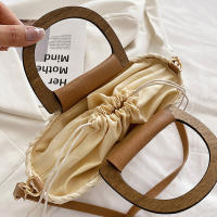 Bolso de Mujer JIOMAY 2023 Verano Bolsos de Mano de Diseñador Bolso de Hombro de Playa con Mango de Madera Cierre de Cordón Tejido de Poliéster - details 6