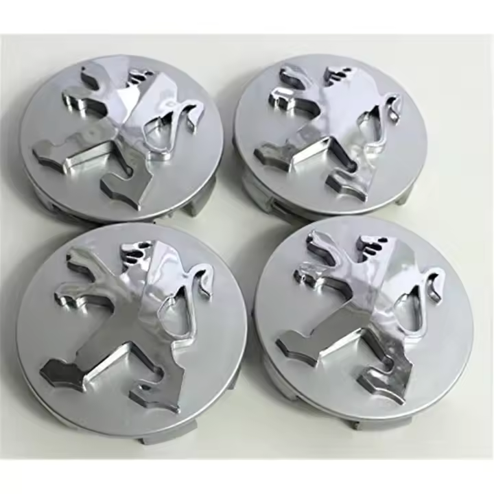 Juego de 4 tapacubos de aleación de alta calidad para Peugeot 106, 107, 206, 207, 306, 307, 506, 507, 108, 208 y 308, color gris, 60 mm - 1