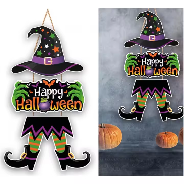 Guirca Letrero de Madera 3 Partes Bruja 55 cm - 1