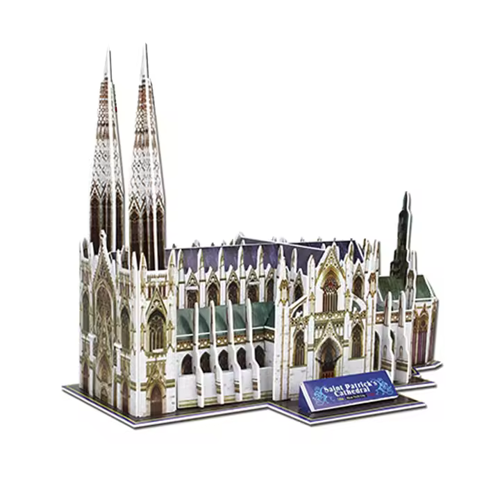 DAM. Puzle 3D de cartón de la Catedral de San Patricio en Nueva York. 49 piezas. 24x14x19cm. - 1