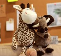 Muñeco De Peluche De 25cm Kawaii Con Animales Del Bosque León Tigre Elefante Mono Zorro Juguetes Para Dormir De Peluche Realistas Para Niños - details 71