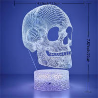 Lámpara De Mesa LED Ilusión 3D Esqueleto Lámpara De Noche Calavera Regalo De Cumpleaños De Halloween De Navidad Para Niños Y Bebés Hombres - details 3