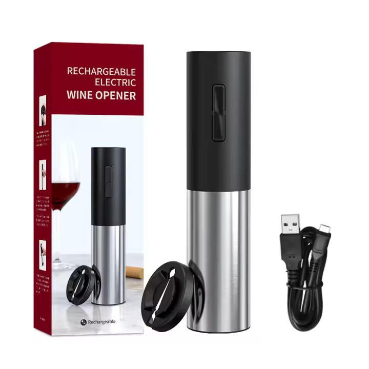 Kit Eléctrico para Abrir Botellas de Vino Kolitong (Caja Regalo Elegante) | Abridor Un Toque + 6 Piezas de Utensilios de Vino | Base Portátil · Inoxidable Profesional · Ideal para Hogar y Fiestas VBGS-KP3-362003 - 1
