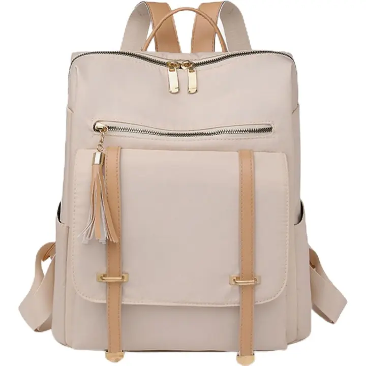 Mochila de viaje, cartera para Mujer, hombre, para la Universidad, personales, Bolso de viaje, beige color, Bonita, Ligera, mochila de trabajo, mochila de Nailon para Mujer - 1